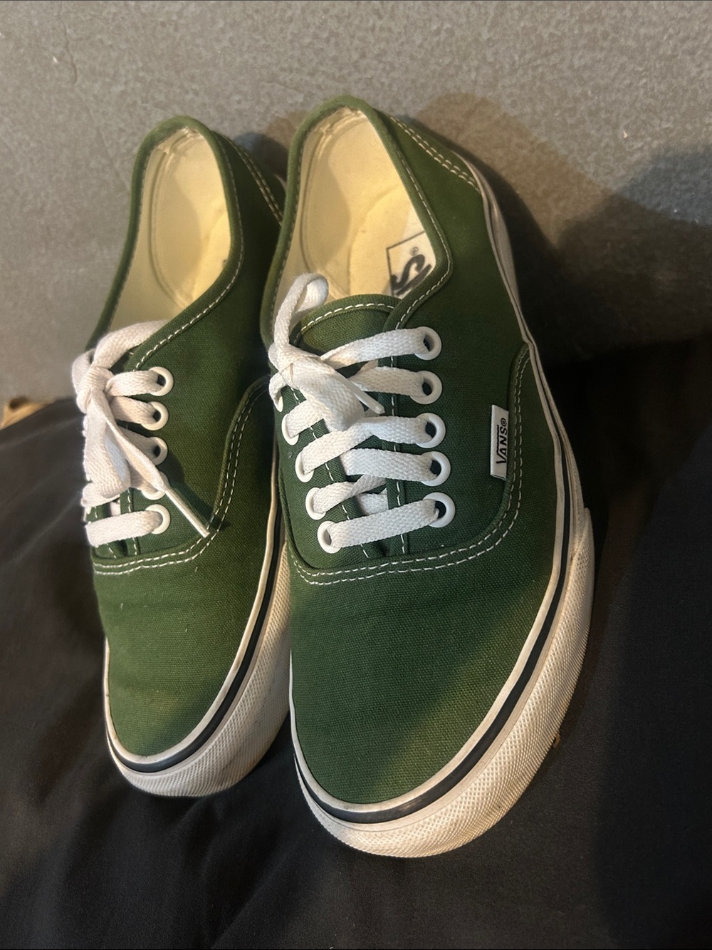 Vans Low-Top Canvas Sneakers in Green and White